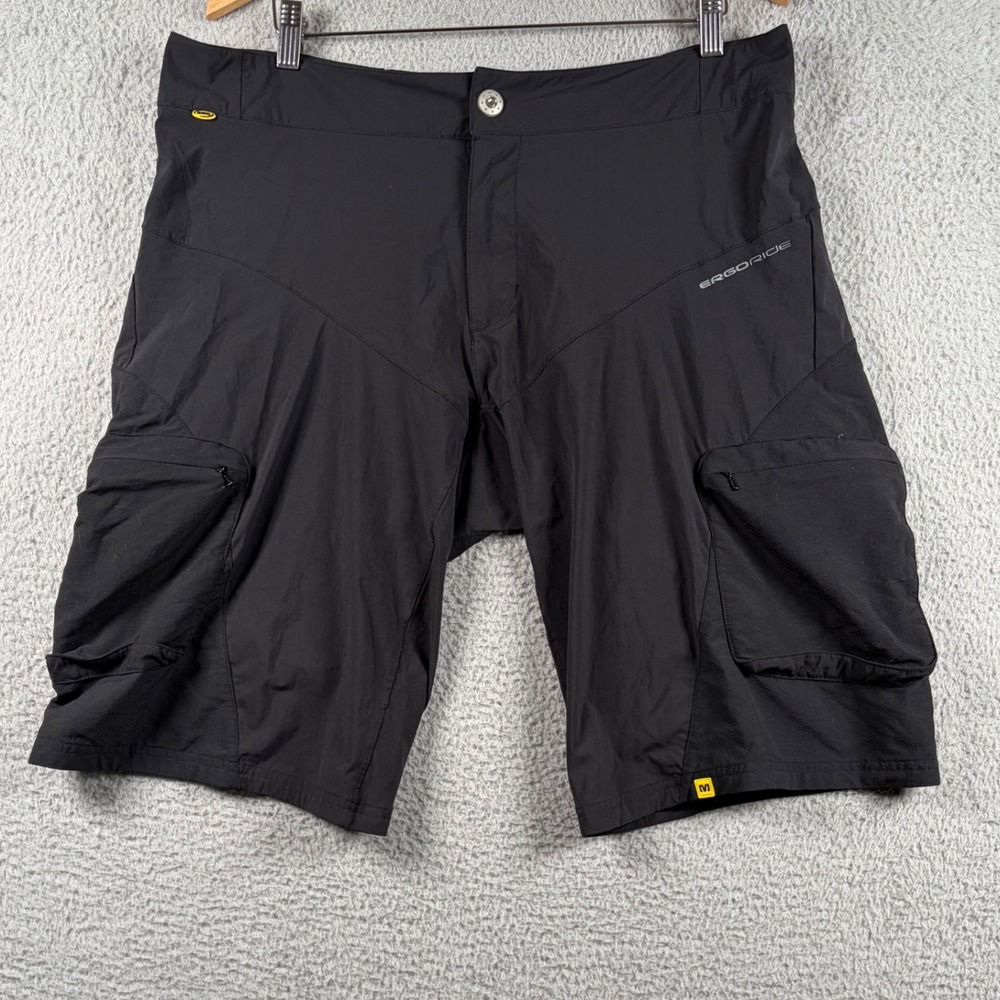 Mavic Ergo Ride Cycling Shorts Mens XXL Black MTB Cargo Mountain Bike Pockets